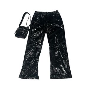 NWT DOLLS KILL BRUTALLY BLUNT VINYL PANTS  SIZE LARGE LOT